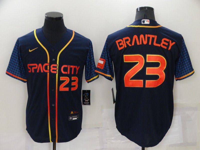 Men Houston Astros #23 Brantley Blue City Edition Game Nike 2022 MLB Jersey